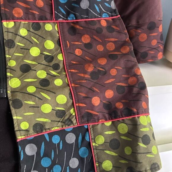 Nepalese Boho Hippy Festival Patchwork Hooded Fleece Lined Jacket 42" L - Picture 14 of 16